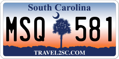 SC license plate MSQ581