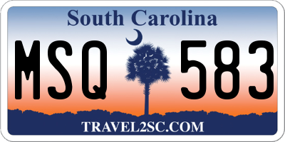 SC license plate MSQ583