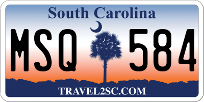 SC license plate MSQ584