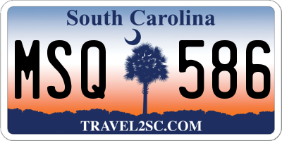 SC license plate MSQ586