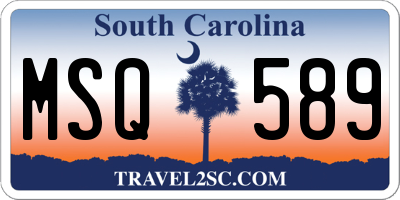 SC license plate MSQ589