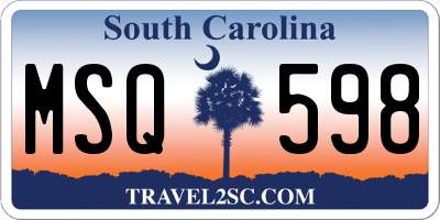 SC license plate MSQ598