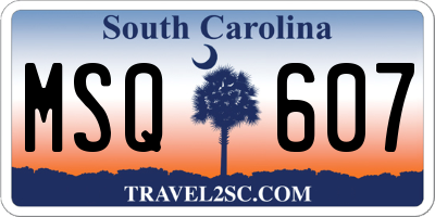 SC license plate MSQ607
