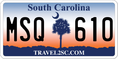 SC license plate MSQ610