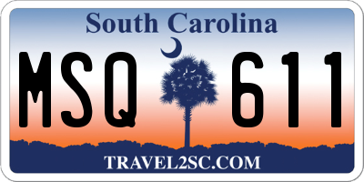 SC license plate MSQ611