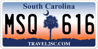 SC license plate MSQ616