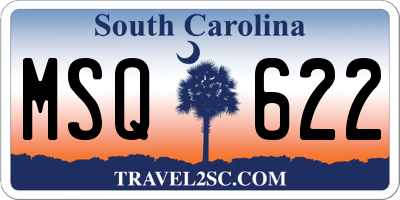 SC license plate MSQ622