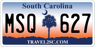 SC license plate MSQ627