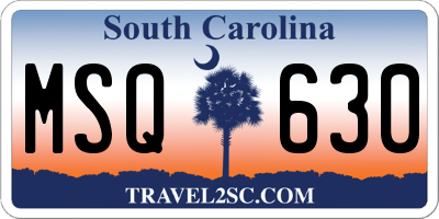 SC license plate MSQ630