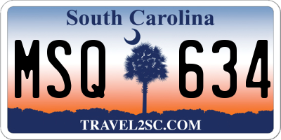 SC license plate MSQ634