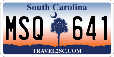 SC license plate MSQ641
