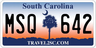 SC license plate MSQ642