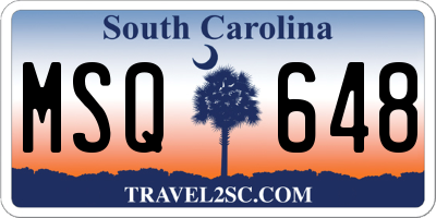 SC license plate MSQ648