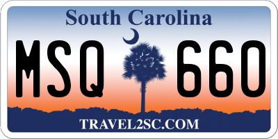 SC license plate MSQ660