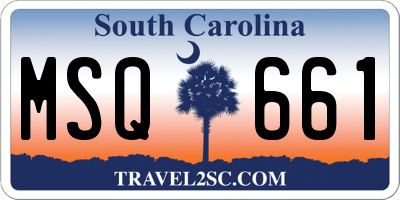 SC license plate MSQ661