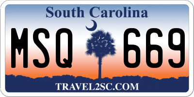 SC license plate MSQ669