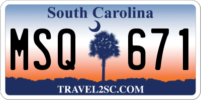 SC license plate MSQ671