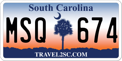 SC license plate MSQ674