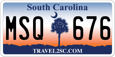 SC license plate MSQ676