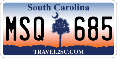 SC license plate MSQ685