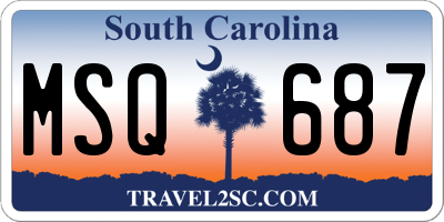 SC license plate MSQ687
