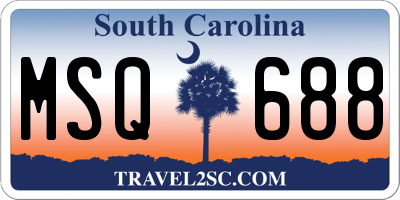 SC license plate MSQ688