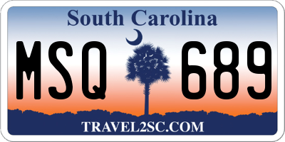 SC license plate MSQ689