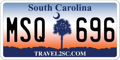 SC license plate MSQ696