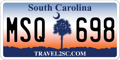 SC license plate MSQ698