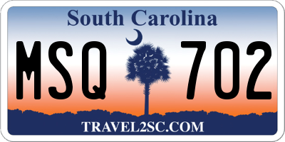 SC license plate MSQ702