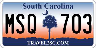 SC license plate MSQ703