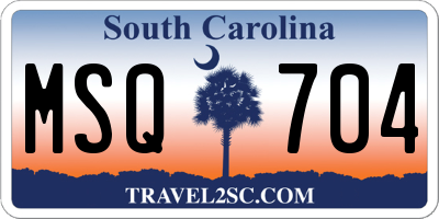 SC license plate MSQ704