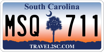 SC license plate MSQ711