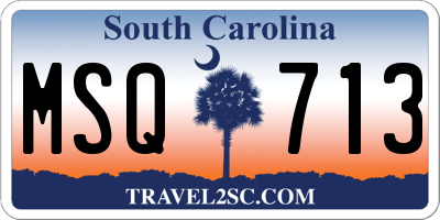 SC license plate MSQ713