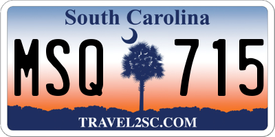SC license plate MSQ715