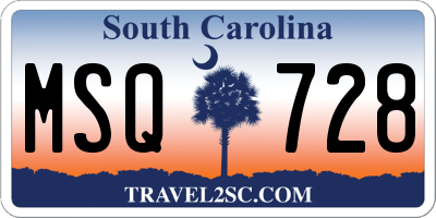 SC license plate MSQ728