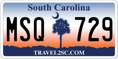 SC license plate MSQ729