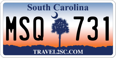 SC license plate MSQ731