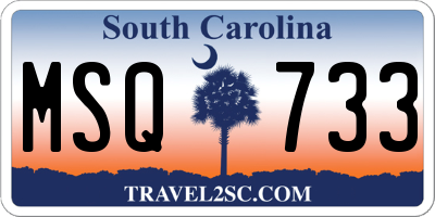 SC license plate MSQ733
