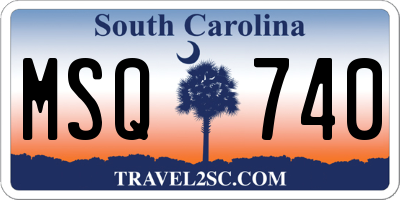 SC license plate MSQ740