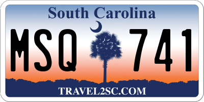 SC license plate MSQ741