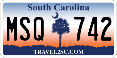 SC license plate MSQ742