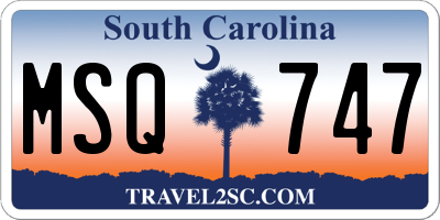 SC license plate MSQ747