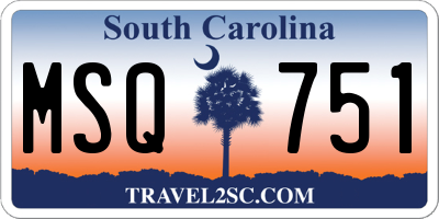 SC license plate MSQ751
