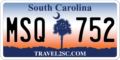 SC license plate MSQ752