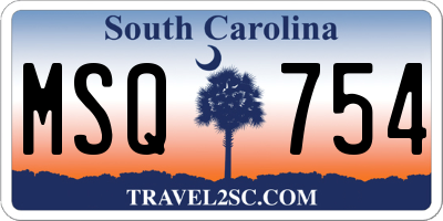 SC license plate MSQ754