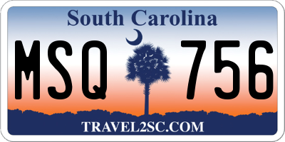 SC license plate MSQ756