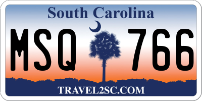 SC license plate MSQ766