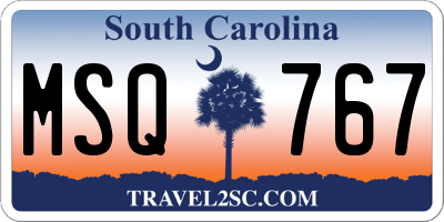 SC license plate MSQ767
