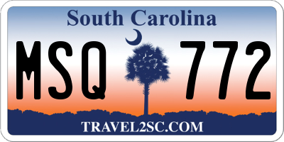 SC license plate MSQ772